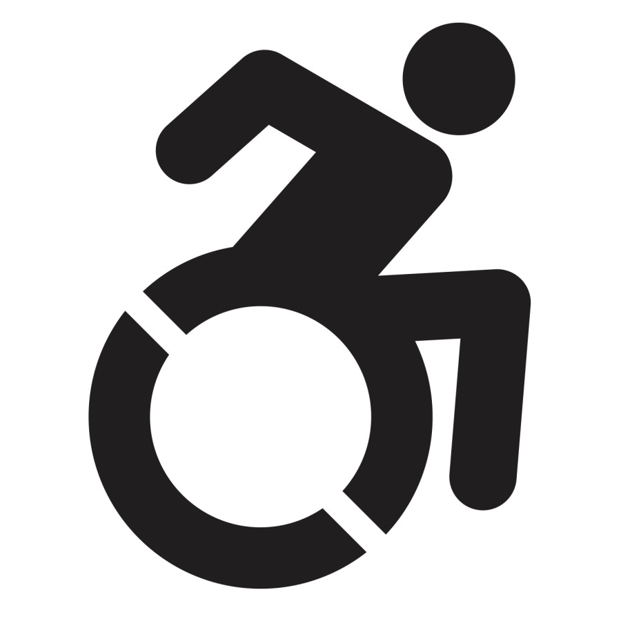 The universal icon for accessibility. It depicts a person using a wheelchair.