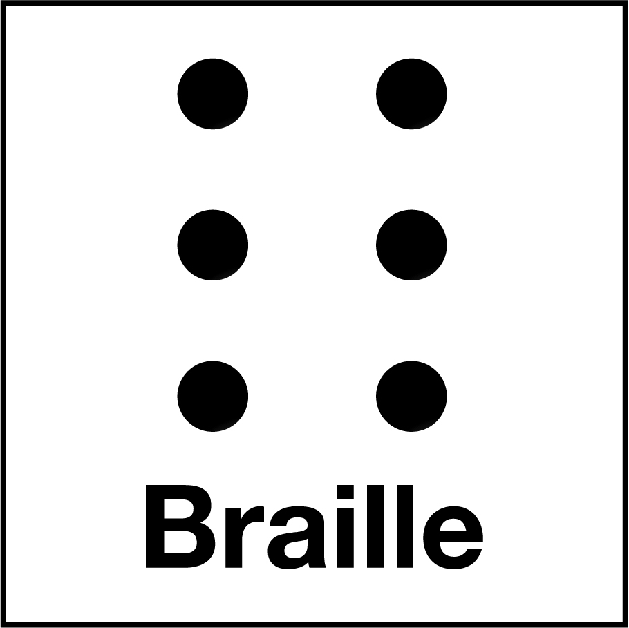 The universal icon for Braille.
